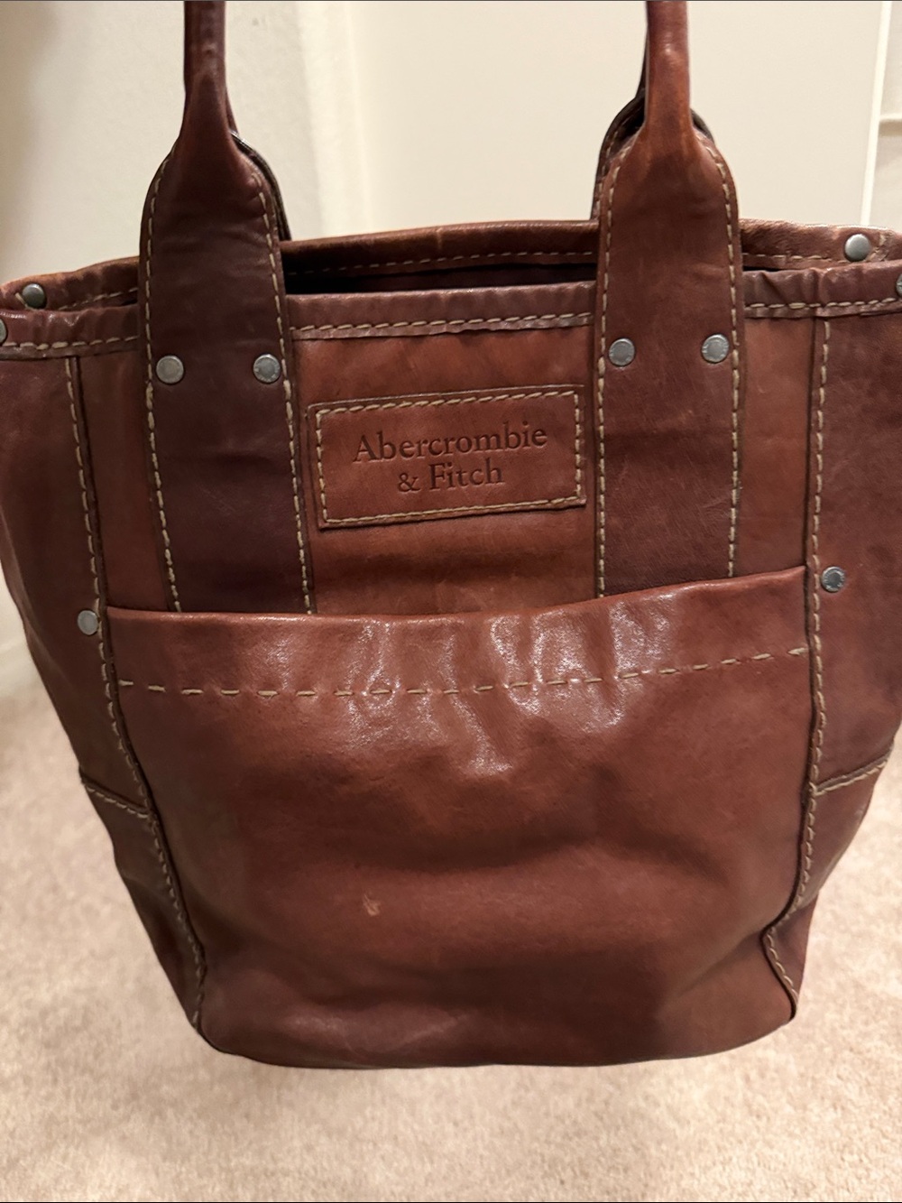Abercrombie & Fitch Brown Leather Tote